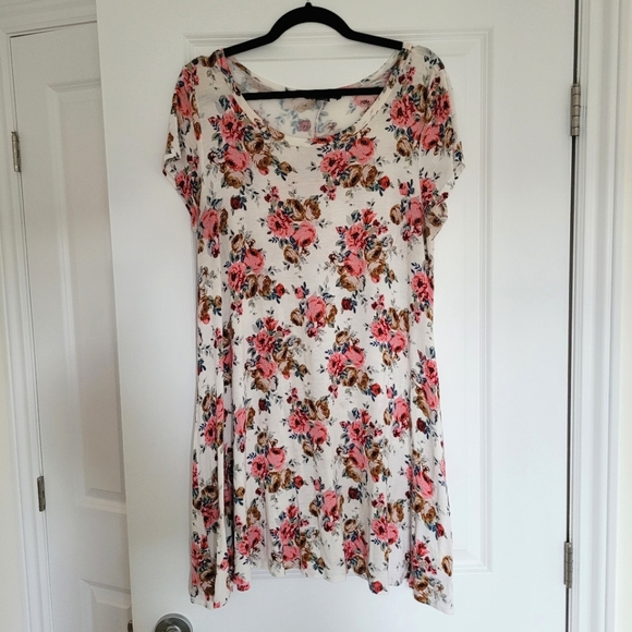 Floral A-line Shirt Dress, Size L - Picture 6 of 6